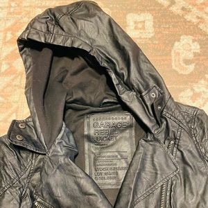 Garage Black Faux Leather Jacket
